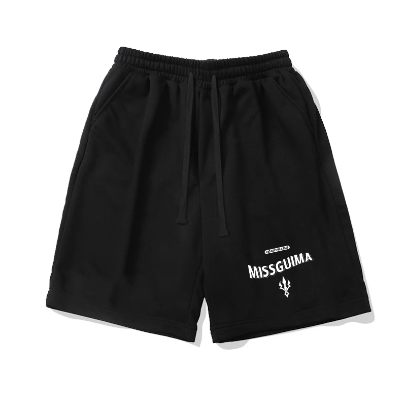 American Sle Casual Creative Letter Men's orts Summer High Street Loose Baskeall Sports Bla Five-Point Pants