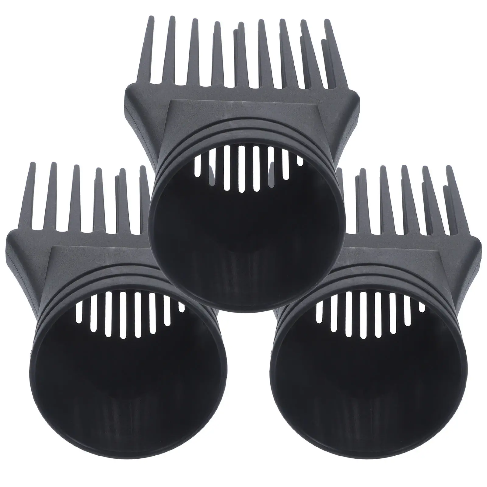 

Набор из 3 насадок для фена: термостойкий диффузор и плоская расческа для легкой укладки, аксессуар для стайлинга, идея подарка, черный