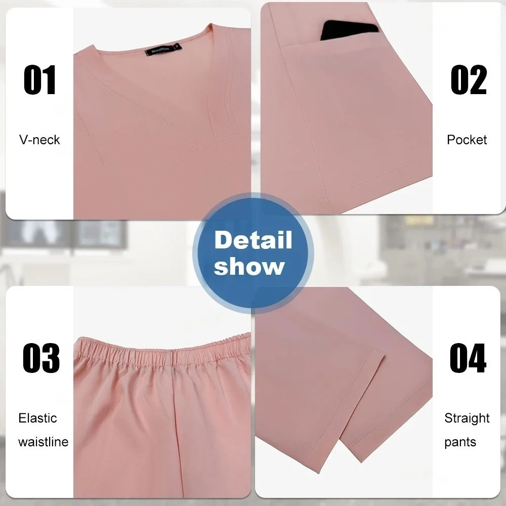 ชุดยูนิฟอร์มทางการแพทย์ ชุดพยาบาล ชุดผ่าตัด คุณภาพสูง ผ้าสครับยืดหยุ่น สำหรับบุคลากรทางการแพทย์ ร้านขายยา สีพื้น ขายส่ง เสื้อผ้าทำงาน แบบยูนิเซ็กซ์