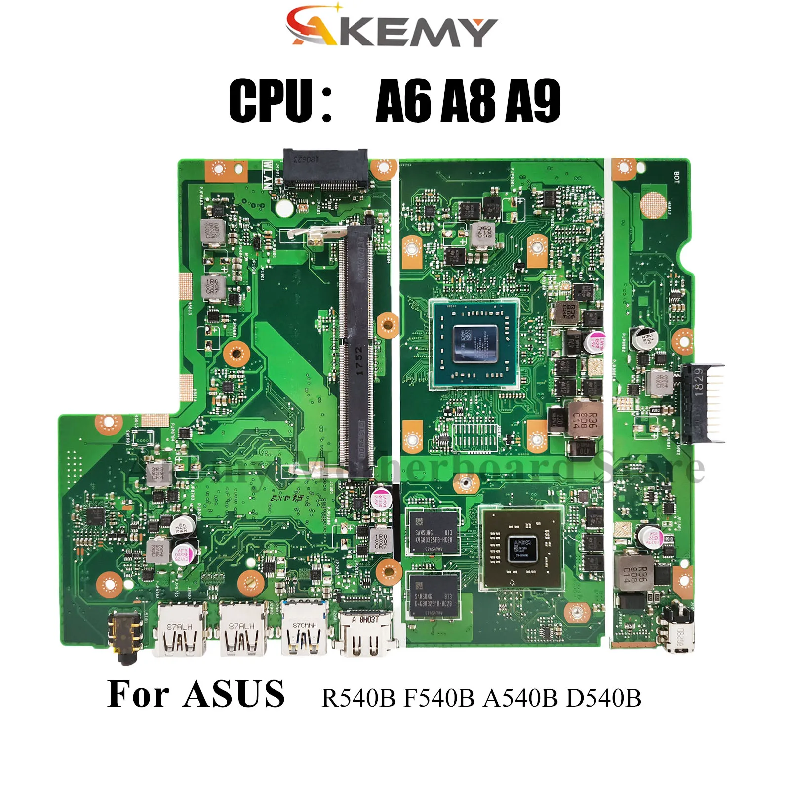 

X540BP Материнская плата для ноутбука ASUS VivoBook D540B X540B R540B X540BP A540B F540B Материнская плата с процессором A6 A8 A9 100% тесты OK stk