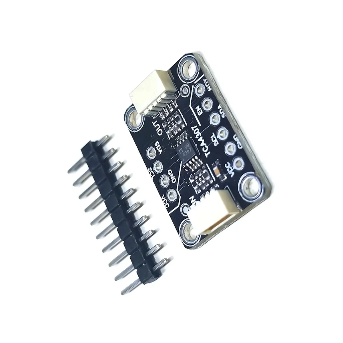 TCA4307 Hot-Swappable Buffer Module Compatible with Stemma QT Qwiic Header Pins Without Soldering