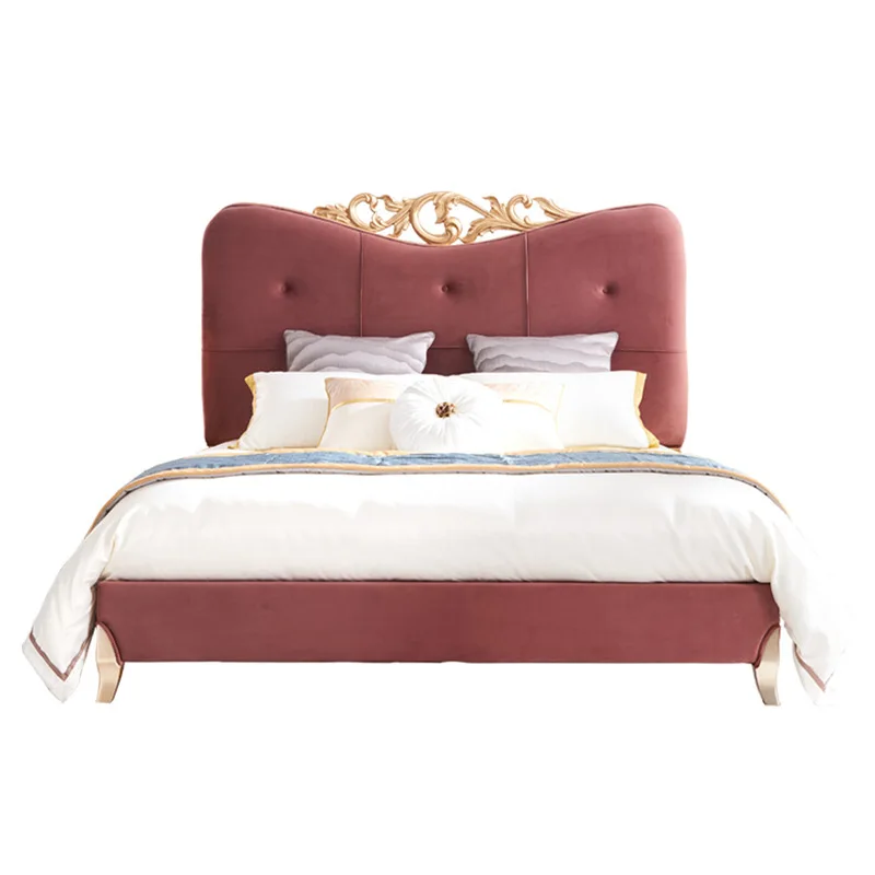 

European double bed 1.8 meters fabric French simple master bedroom princess bed furniture