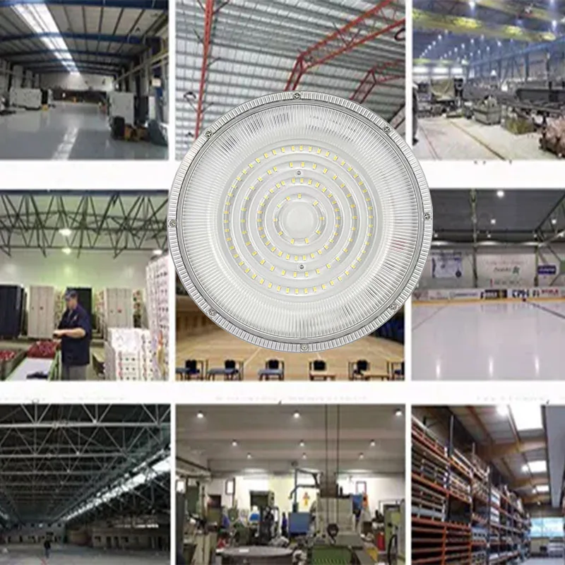 100W 150W 200W LED UFO High Bay Lights  Waterproof Commercial Market Warehouse Garage Industrial Lighting Gas station lighting