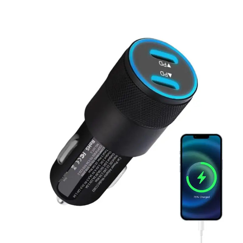 Small Car Adapter Auto USB Fast Charging Mobile Phone Charger Adapter Multi-Purpose Auto Charger Adapter For RVs Trucks Sedans