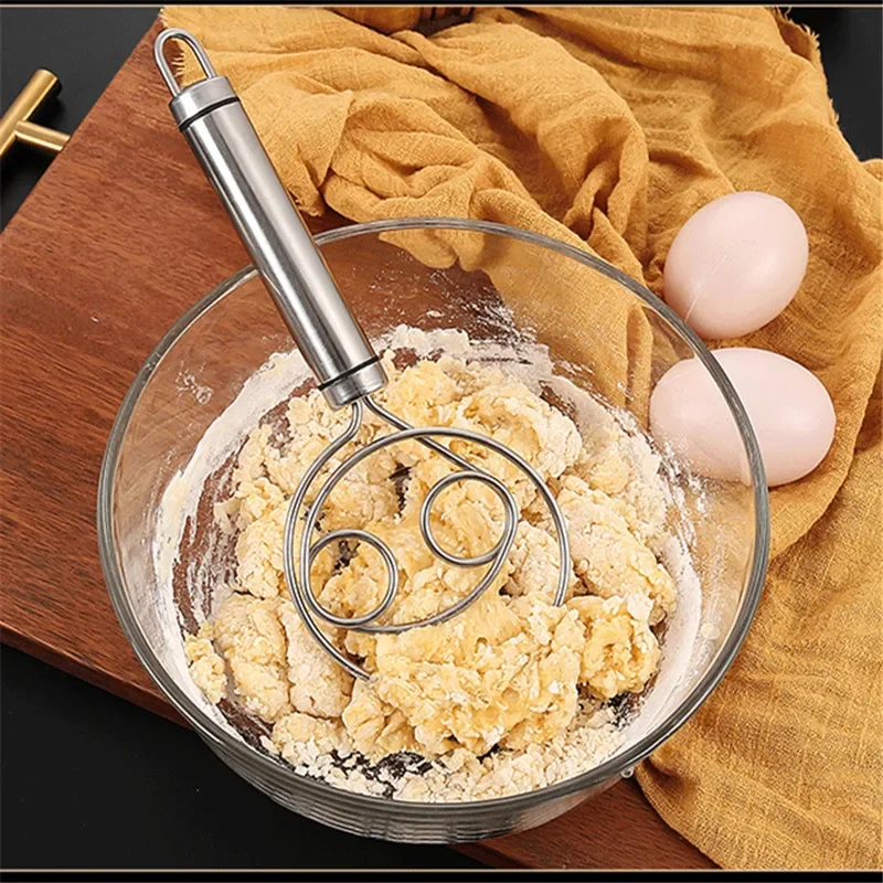 1Pc Eggs Cream Mixing Rods Double Holes Flour Cake Stirrer Whisk for Dough Bread Smooth Tools Coil Mixer Kitchen Tools