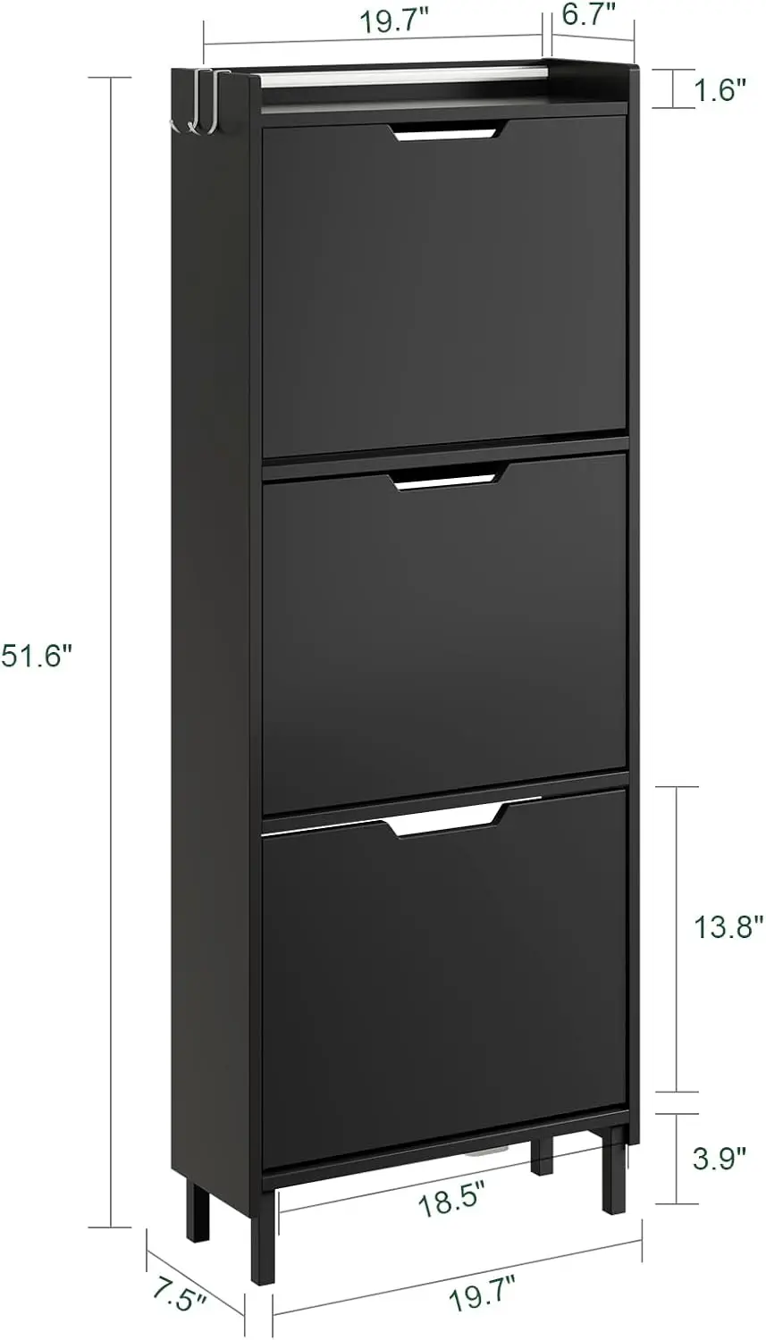 Motion Activated LED Light Wall Mount Shoe Cabinet