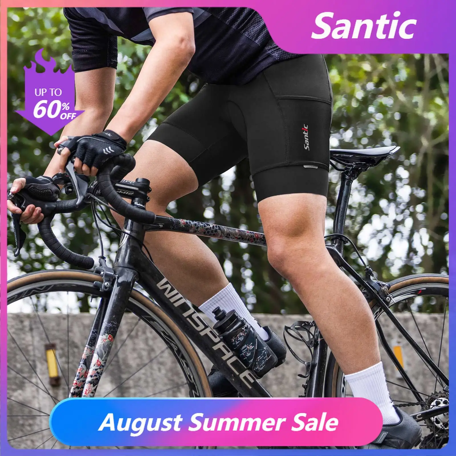 Santic Shorts Ciclismo Masculino Acolchoado MTB