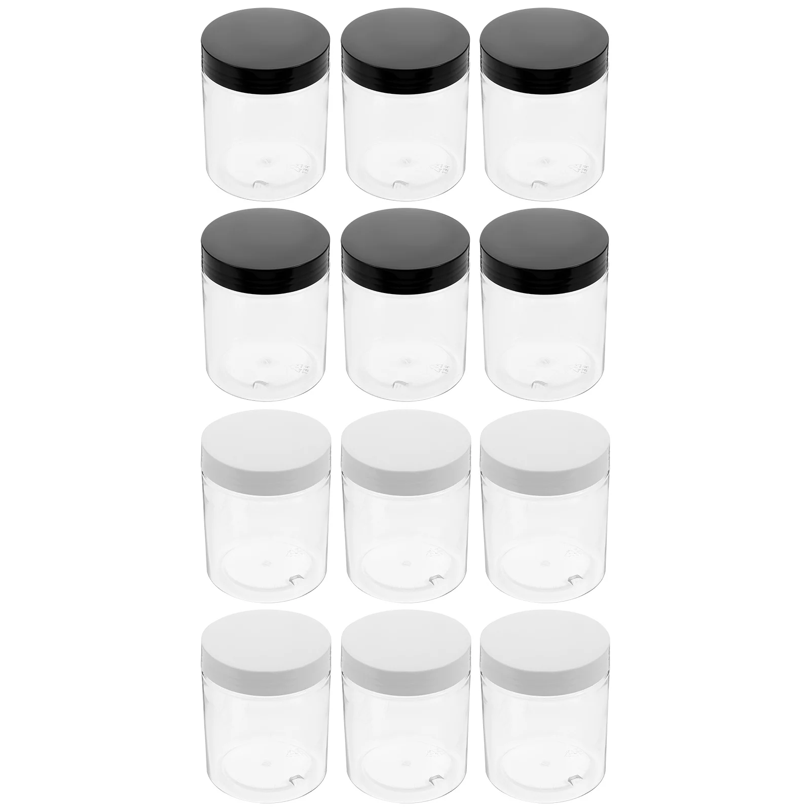 

12Pcs Multipurpose Plastic Food Storage Jars with Lids Clear Airtight Containers for Tea Candy Snacks Kitchen Use