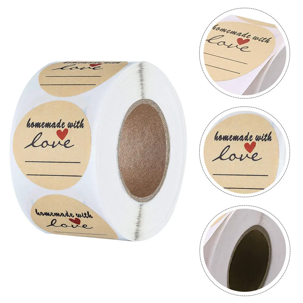 1 Roll Premium Paper Sealing Labels Letter Pattern Self-Adhesive Stickers for Wedding Birthday Thanksgiving