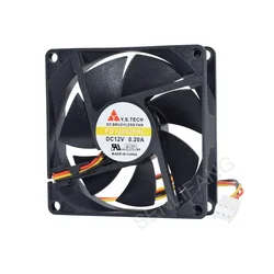 Brand New Cooler For Y.S.tech Cooling FD128020HL 8020 DC12V 0.20A 3-Pin 8CM Square Fan Well Tested