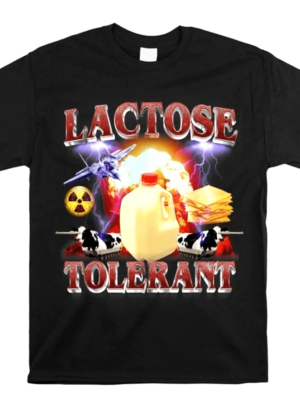 Weighing 230 Grams Men'S T-Shirt Titled Lactose Tolerant for Stylish Casual Attire Men's T-shirts for Summer Unisex