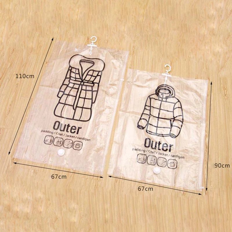 Home storage bag, clothes-hanging type compression bag, side pull type, hanging type vacuum compression bag, hanging storage bag