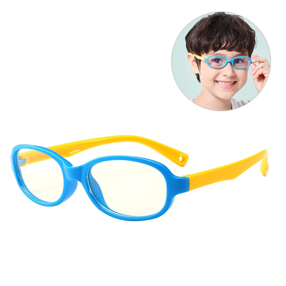 

Silicone Blue Yellow Frame Anti-Blue Light Glasses Lightweight Party Photo Props Holiday Ball Cosplay