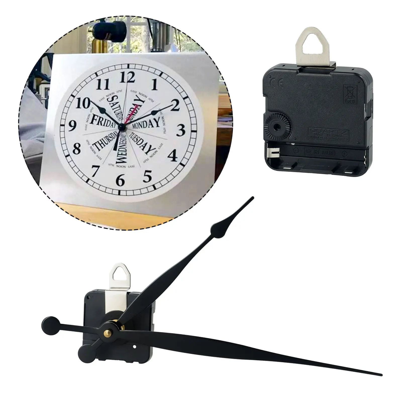 High Quality Home Clock Movement Quartz Clock Movement Mechanism PVC Repair Tool Kit 56x56x16mm Black Energy Efficient