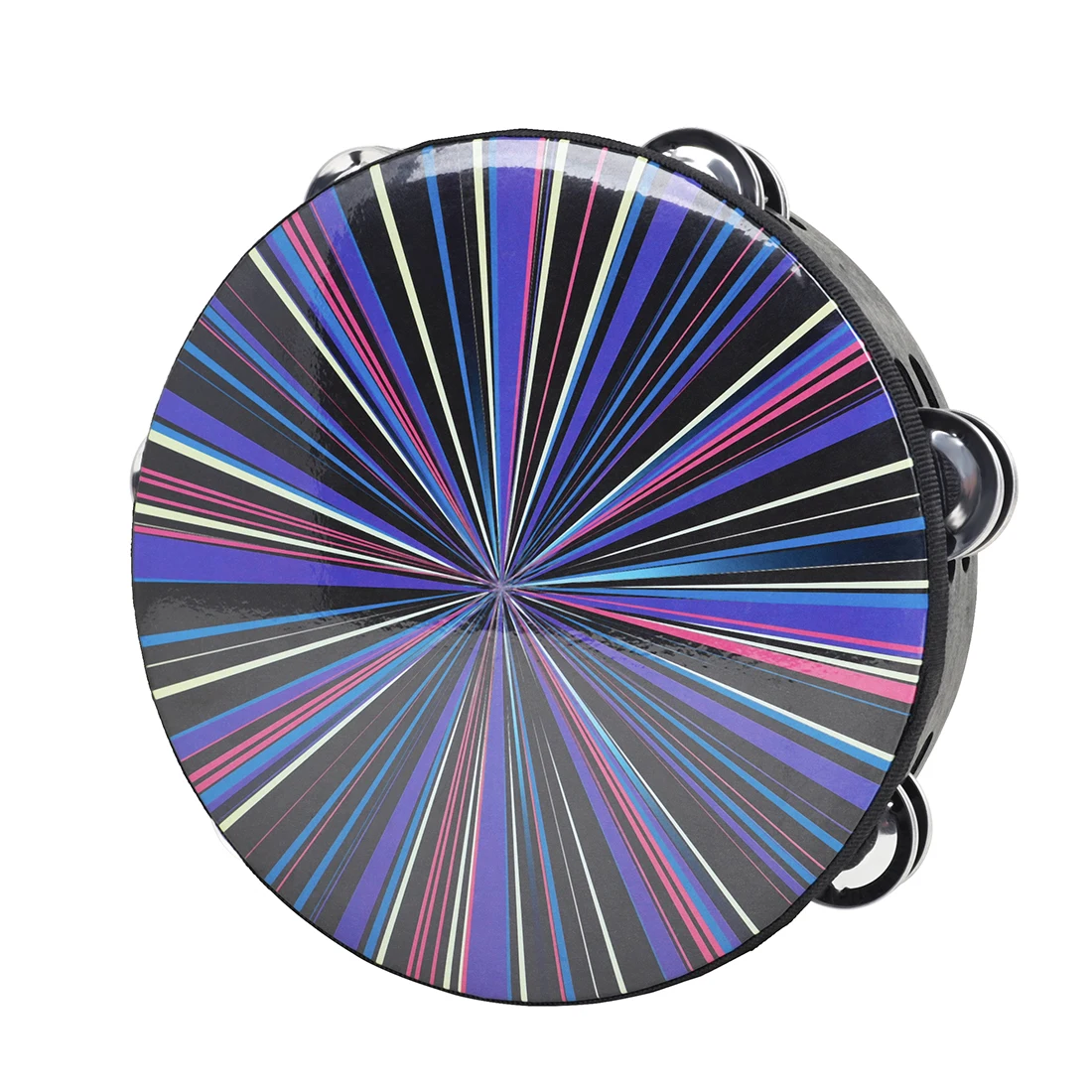 

M MBAT 8 Inches Orff Double Rows Of Hand Shaking Tambourine Tambourine Double Rows Of Bells Tambourine Percussion Instrument