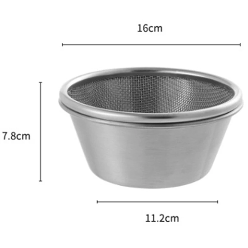 1 PCS Small Basin Kitchen Cooking Bowl Drain Basket Fruit Drain Basin Conical Drain Basket Set Silver Stainless Steel
