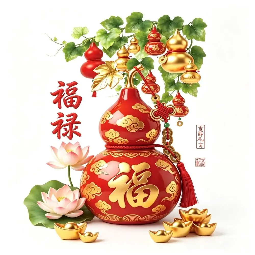 Glass Window Decal Gourd Window Sticker Lotus Pattern No Trace Removable Lotus Wall Sticker Flower Koi Sticker