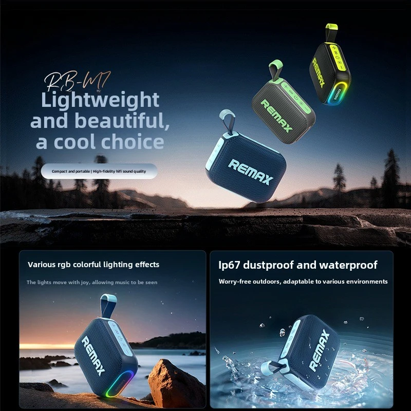 Outdoor sports waterproof Bluetooth speaker RGB lighting wireless Bluetooth speaker portable small speaker