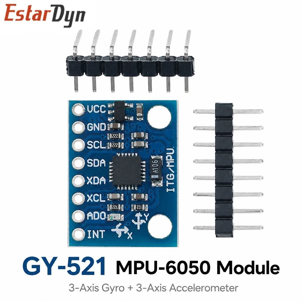 Estardyn GY-521 MPU-6050 MPU6050 6DOF 3-Axis Gyro Accelerometer Sensor Module I2C 3-5V for DIY