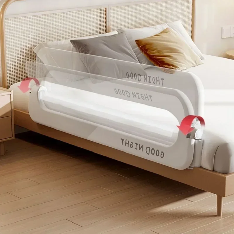 Bed Guardrail Adjustable Baby Safety Bed Barrier Anti-Fall Baby Crib Bumper Fully Folded Bed Safety Rails Bedroom Baby Fence