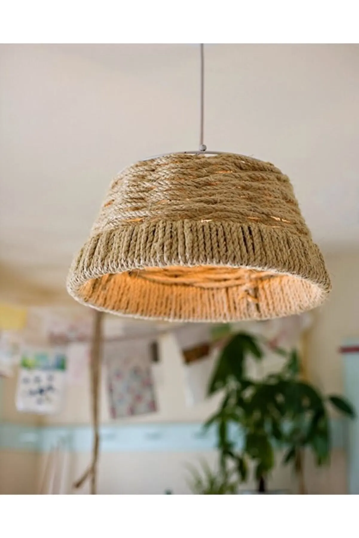 Bohemian Wicker Chinese Woven Pendant Lamp Rustic Chandelier Dining, Living, Bedroom Home Decor, Bedroom Home Decor Lamp