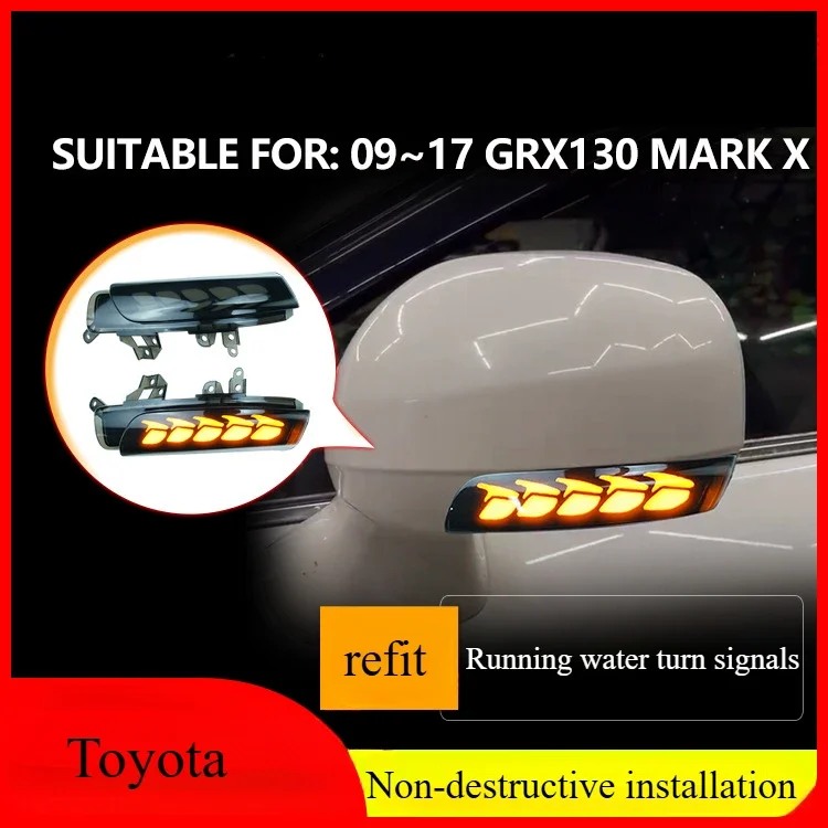 For Toyota GRX130 MARK tower reversing mirror, reflector, rearview mirror, modified running water light, turn signal