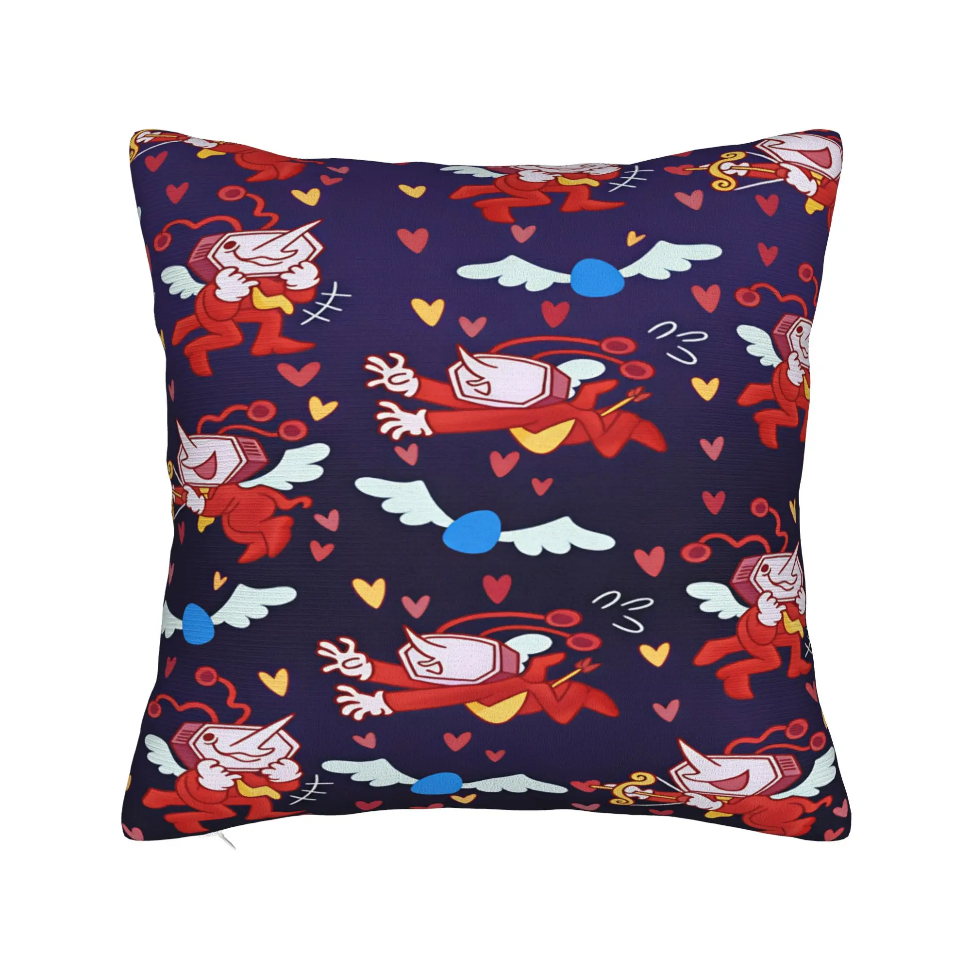 Pillow Cover Deltarune Cupid TV Man Heart Dark  Funny Pillow Case For Sofa Home Decor Pillowcases