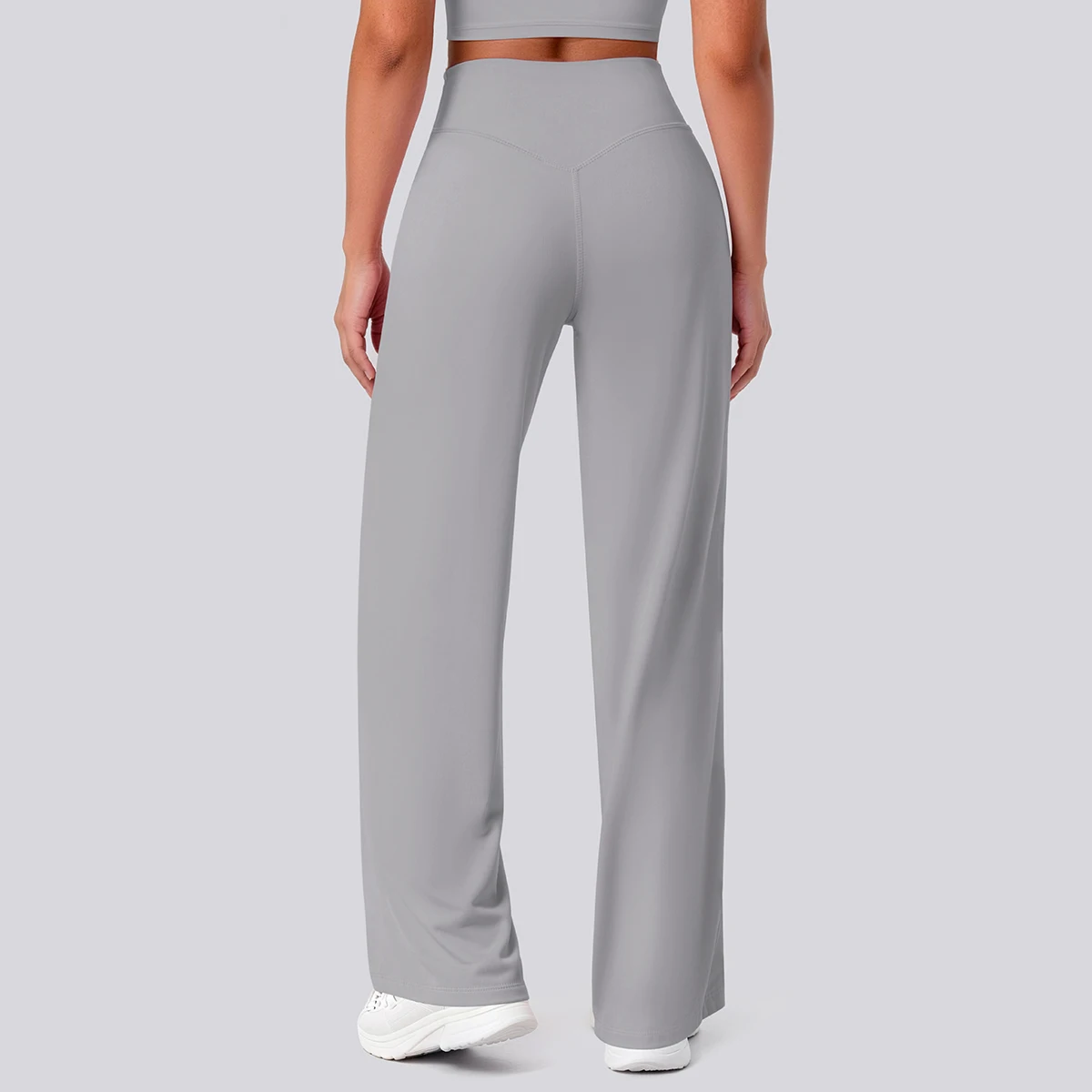 Rooftrellen Damen-Sporthose, Schlaghose, Hochgeschnittene, Lose Weite Hose, Einfarbig, Dünne Fitness-Sporthose für Frauen – Detail 37