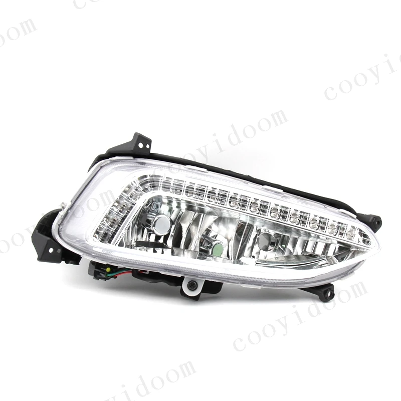 LED 1 Pair Headlight Assembly Daytime Running Light Waterproof Car Front Fog Lamp DRL For Hyundai Santa Fe IX45 2013-2015