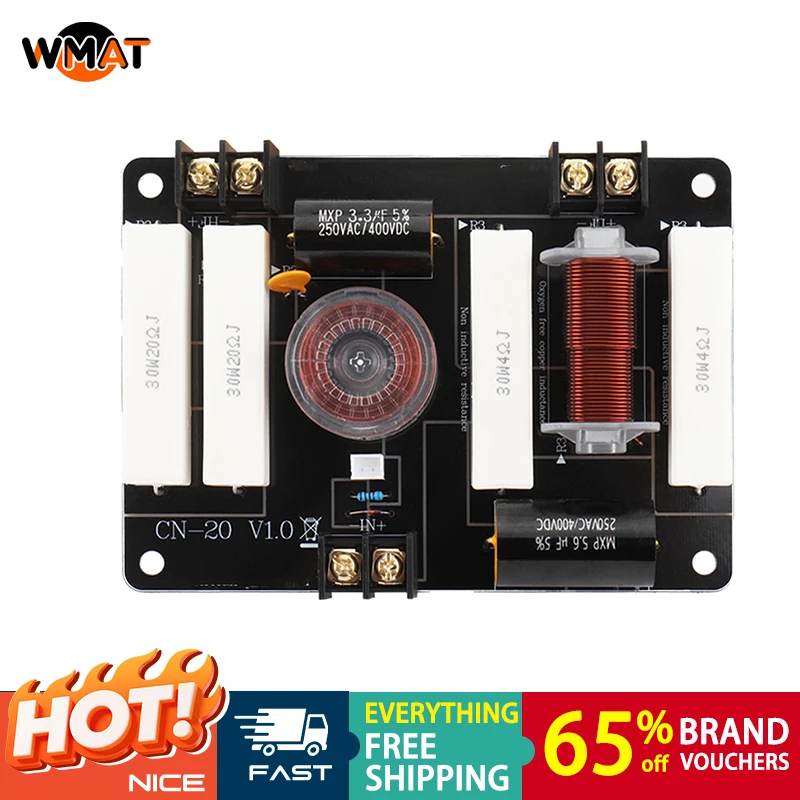 

CN20 Black 450W Metal Treble Bass Speaker Audio Passive Two-Way Crossover Suitable for stage and home audio Factory Direct