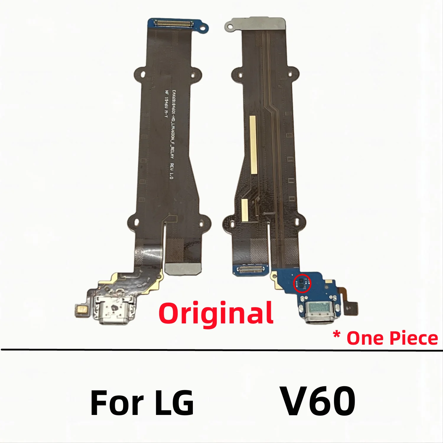 LG USB şarj aleti için yuva konnektörü şarj portu kurulu LM-V600 Flex kablo LMV600EA V600 V60 ThinQ 5G