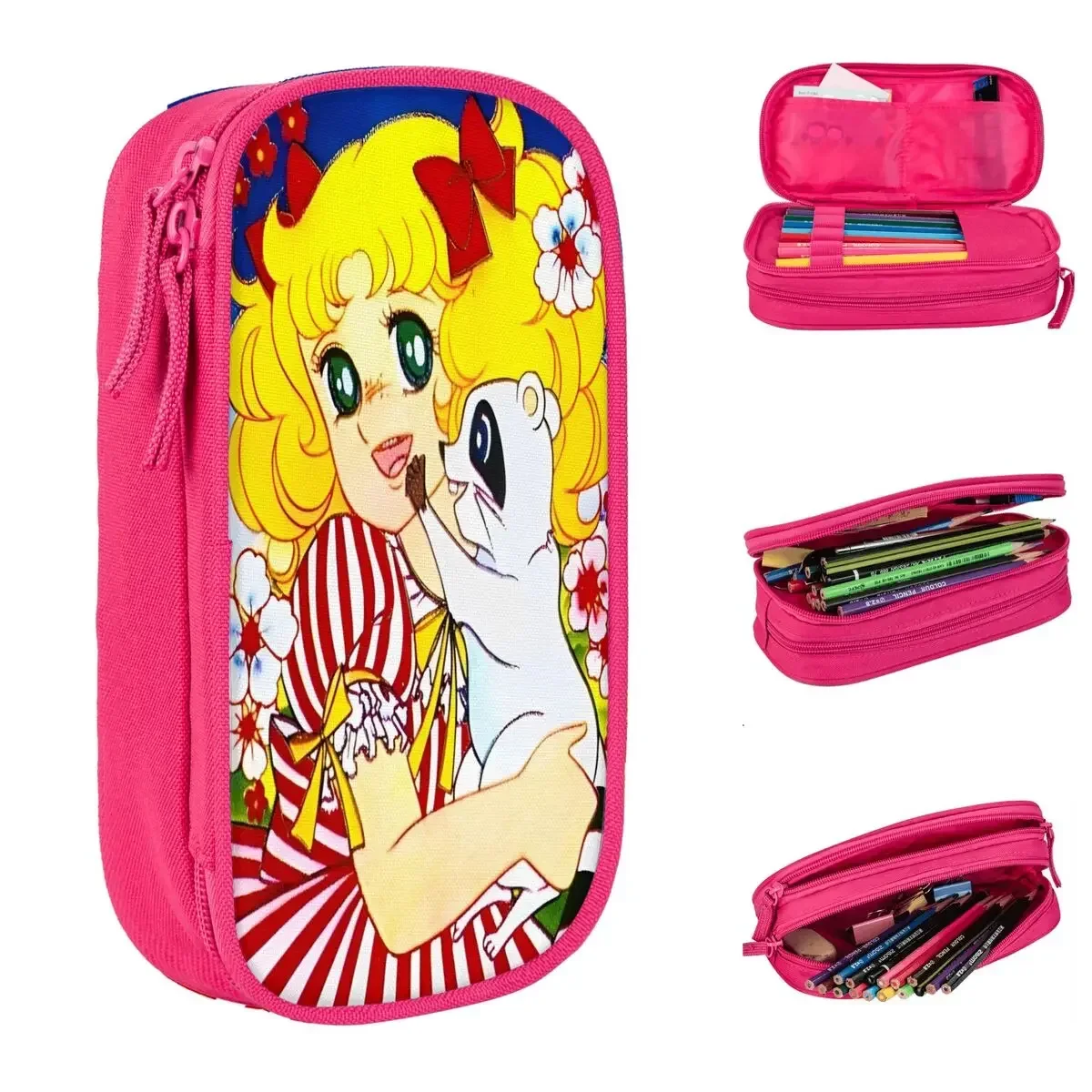 كاندي كاندي Kawaii مقلمة كرتونية لطيف أنيمي صندوق القلم حقيبة أطفال سعة كبيرة الطلاب مدرسة الهدايا صندوق رصاص