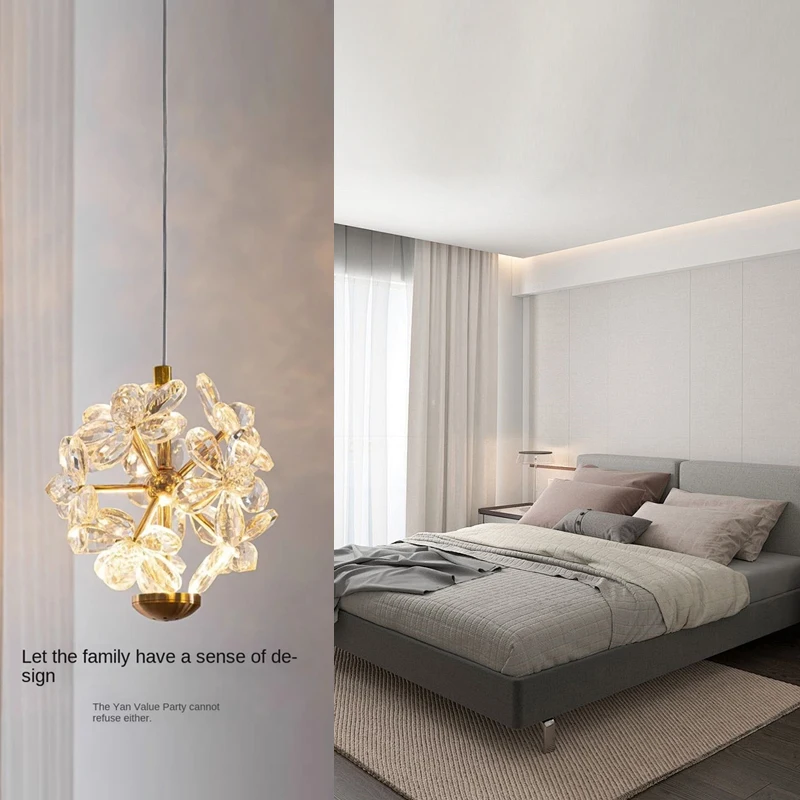 模造クリスタルで作られたledペンダントランプモダンでクリエイティブな屋内照明レストランダイニングルームベッドルームに最適です。