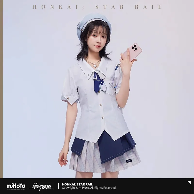 

Official Genuine Honkai: StarRai lMarch 7th Theme Impression Series Short Sleeve Shirt miHoYo Anime Peripheral Gift