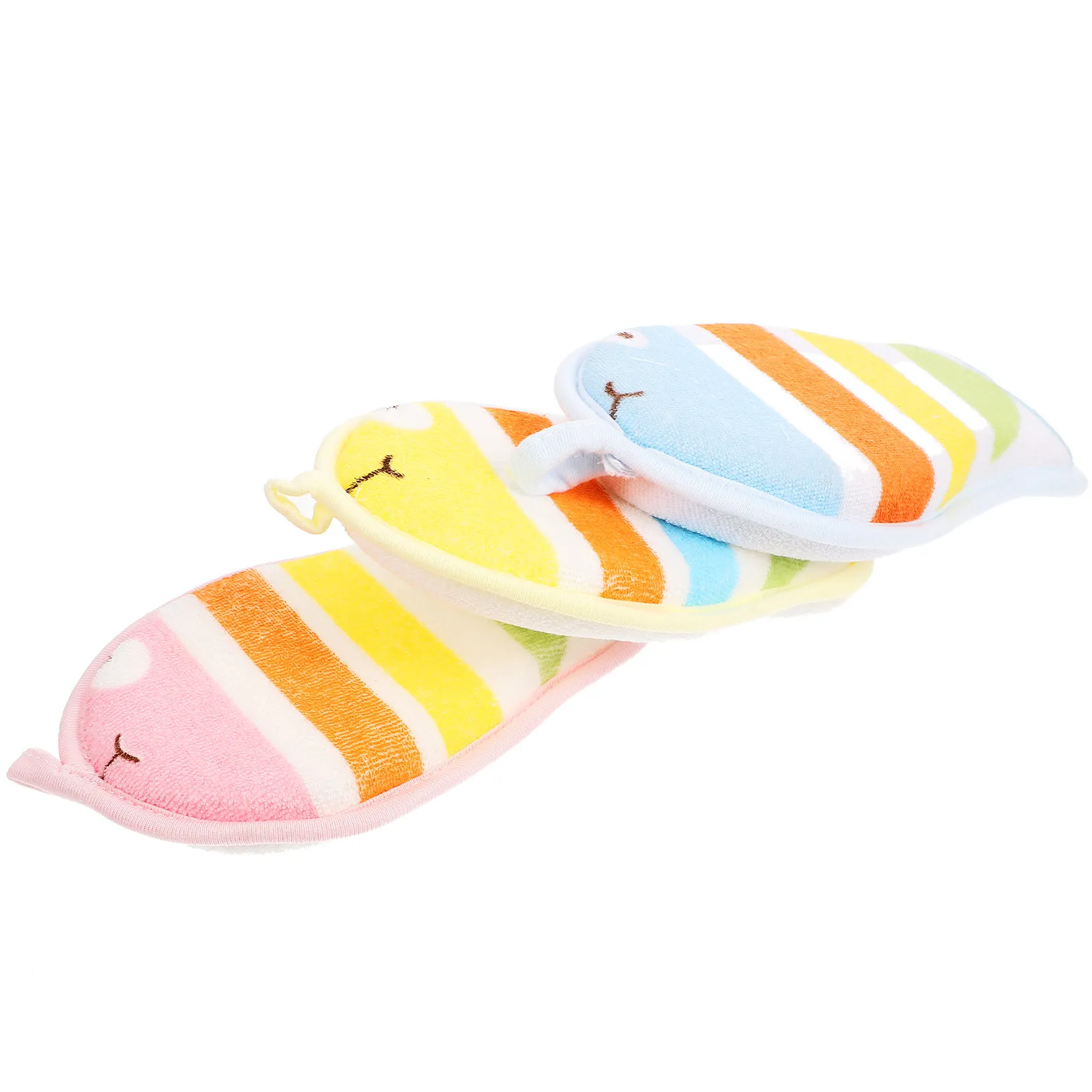 3Pcs Wear-Resistant Cartoon Bath Scrubbers for Infants Portable Lightweight Exfoliating Body Scrubber Rich Lather Shower Tool