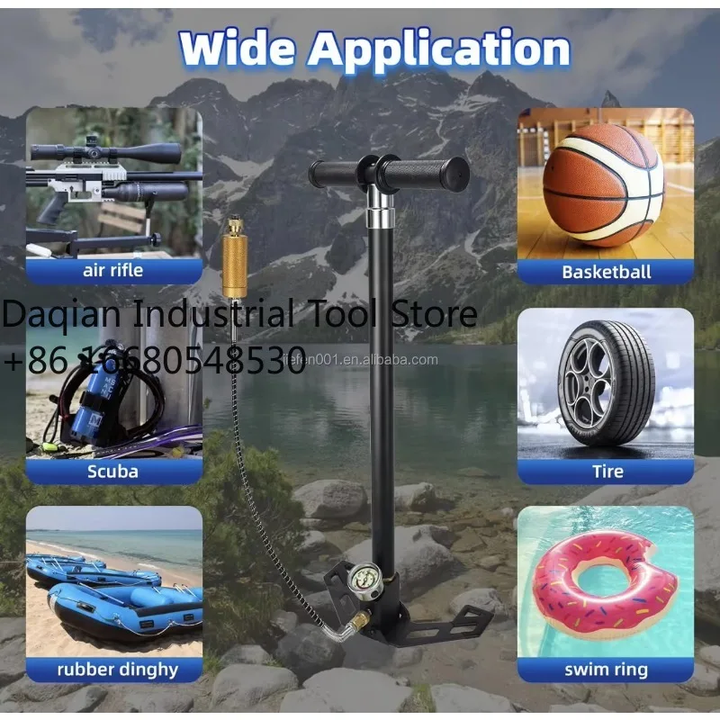 Bomba Manual de Alta Pressão 3JIPCP |   Compressor de Ar Portátil para Carro, Moto, Bicicleta, Inflador de Bolas Esportivas