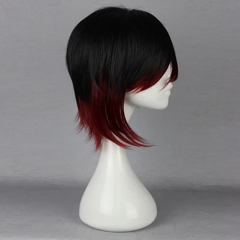 Red Trailer Ruby Rose hoodie Short Black Red Ombre Heat Resistant Cosplay Costume Wig