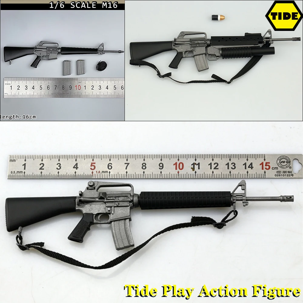 M16 M16A1 M203 M16A2 1/6 Scale Soldier Weapon Firearms Model Military Accessories Rifle Gun Toys for 12