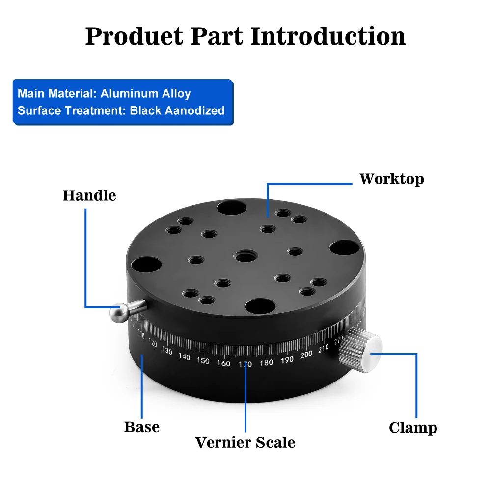 

Diacion RSEG40 R-Axis Manual Rotary Stage High-Performance Circular Friction-Type Aluminum Alloy 5kgf Load Linear Guide Blocks