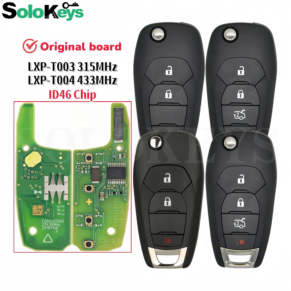 SOLOKEYS Original Board ID46 PCF7952 433/315MHz Remote Control Key For Chevrolet Cruze Avo XL7 XL8 Trailblazer Onix RS Tracker