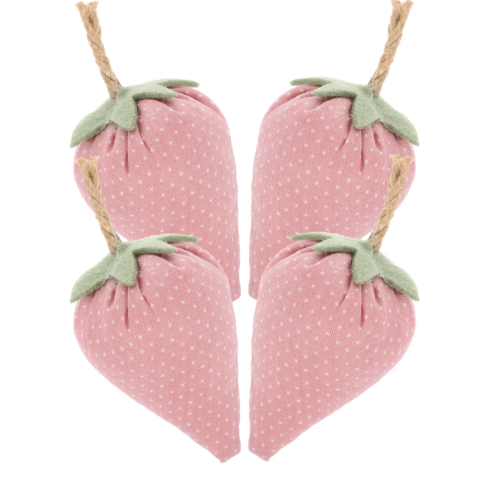 

4Pcs Artificial Strawberries Faux Fabric Decor Realistic Bright Colors Tiered Tray Bowl Fillers Photo Props Home Decor