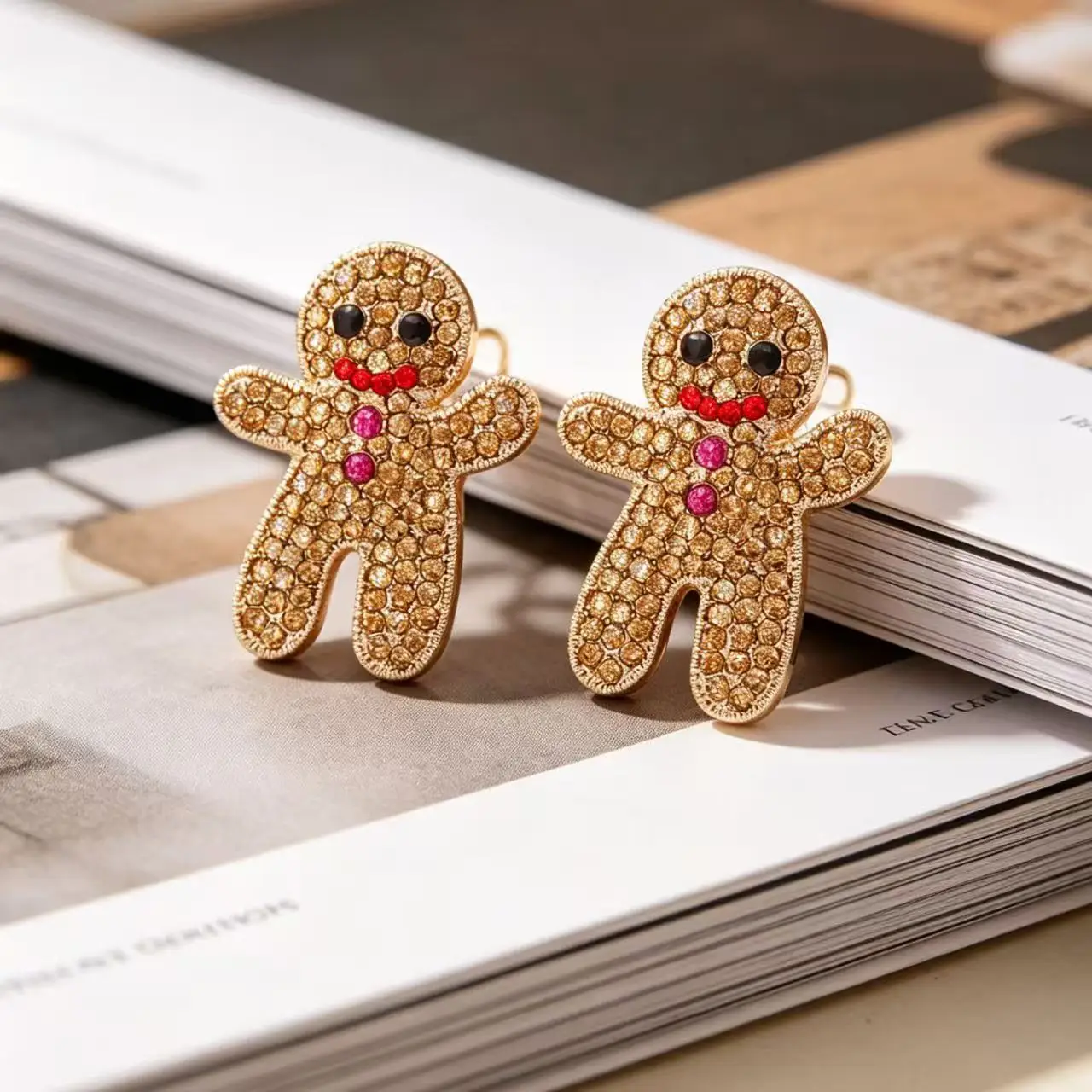 Sweet Cute Christmas Gingerbread Man Earrings 2025 New Year Gifts