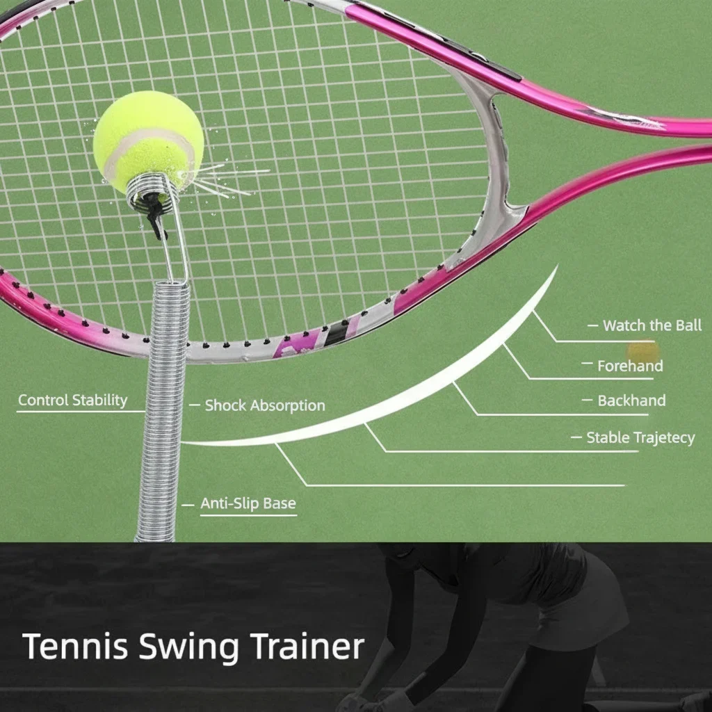 2026 Tennis Trainer Rebound Practice Tool Equipment  Portable Stainless Steel Tennis Ball Set for Tennis Sportpromote sales