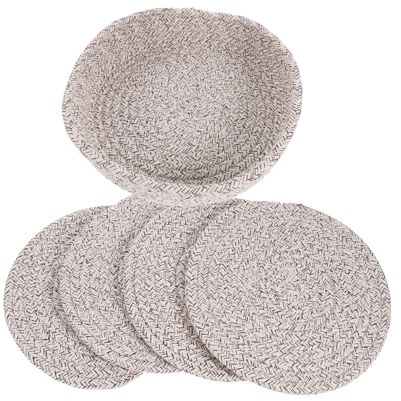 

1Set Cotton Rope Pot Mat Round Non-Slip Heat Insulation Mats Woven Home Placemat Table Protection Pads Woven Placemat