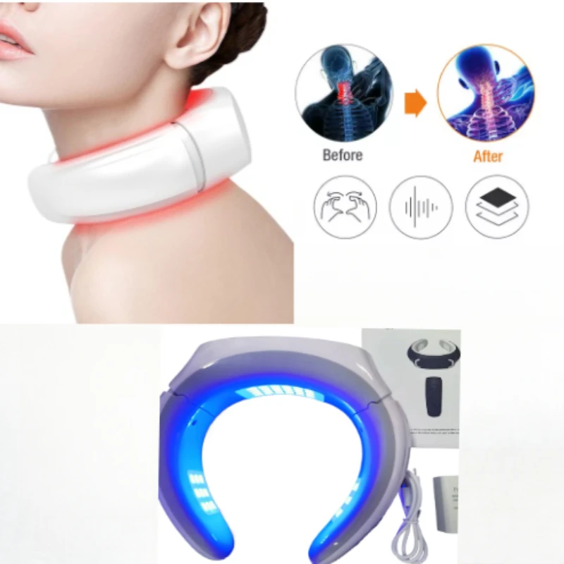 Red Light Therapy Neck Massager with Remote control Electric Heat Back Shoulder Massager Bionic kneading Wireless Massage Shaw