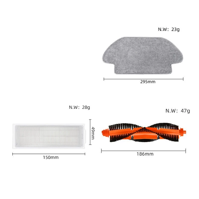 Substituição para xiaomi mijia robô vácuo mop 3c/b106cn substituição filtro hepa mop pano capa