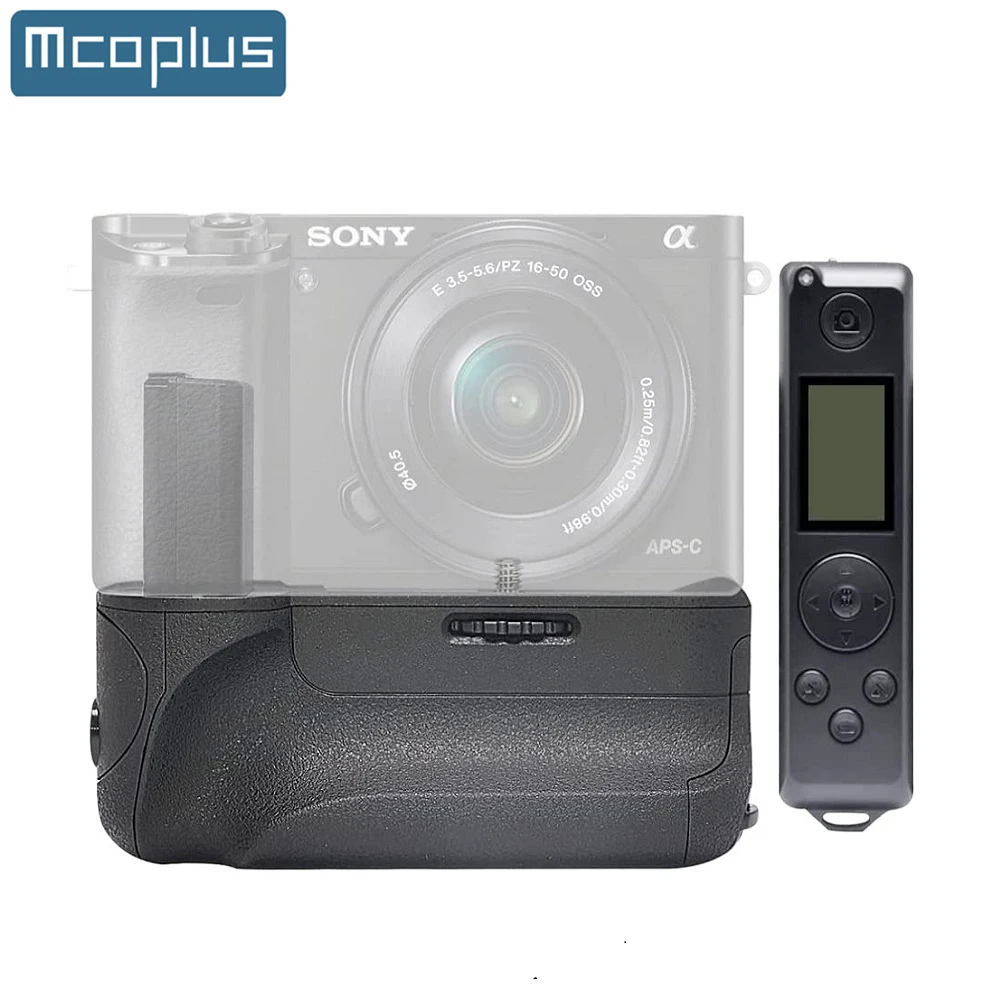 Mcoplus BG-A6300 Vertical Battery Grip Holder for Sony A6300 A6000 A6400 A6100 Built-in 2.4G Wireless Remote Control