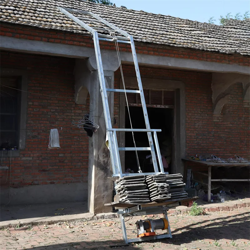 Adjustable Electric Solar Panel Lift Elevator Ladder Platform Wire Rope PV Panel Roof Lifting