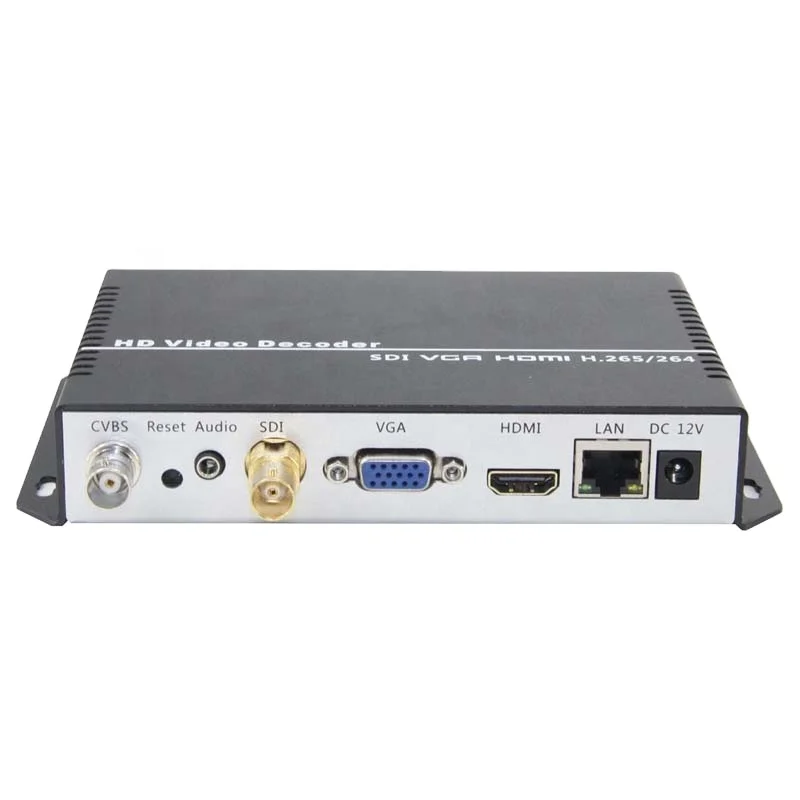 XMSJ-NDI HX HX2 Video Decoder Topbox Player Low Lantency SRT RTSP UDP RTMP H.265 H.264 IPTV UHD Ip To SDI VGA HDMI Output