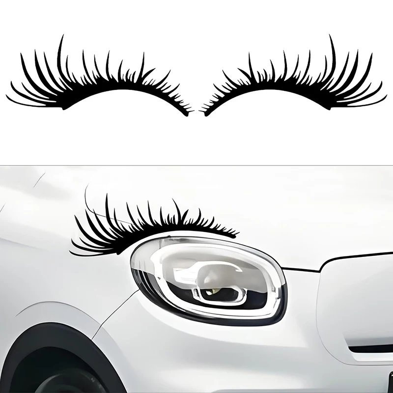 2PCS Car False Eye Lash Sticker Funny eyelash Headlight Sticker Eyelashes Auto head Lamp Decoration Decals Auto Accessories